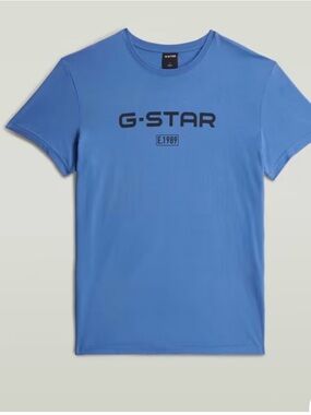 G-Star Light Blue Logo Short Sleeve Crew Tee